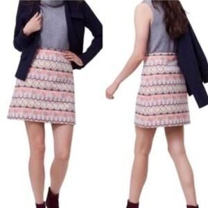 Ann Taylor LOFT Multicolor Shimmer Mosaic Mini Skirt Womens Size 10 NWOT Preppy